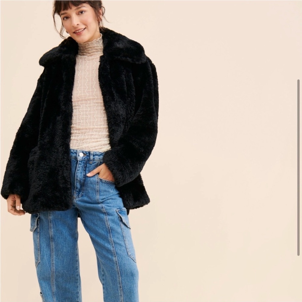 Free People Pretty Perfect Faux Fur Peacoat - Picture 3 of 5